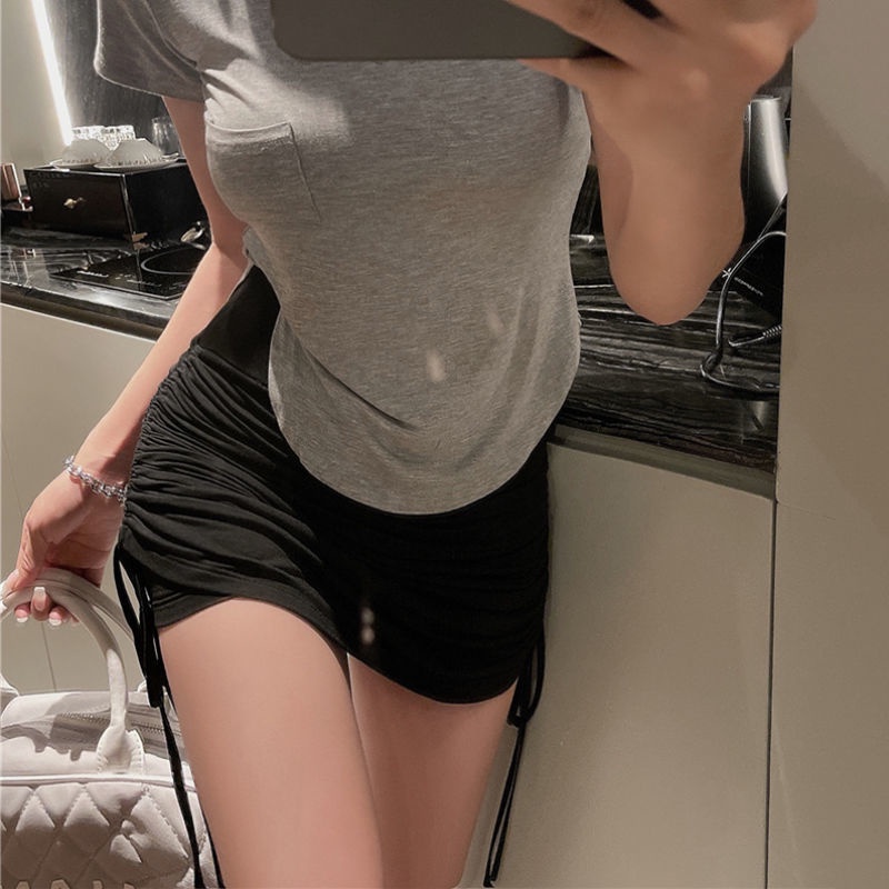 Chân váy COZOK lưng cao thiết kế dây rút xinh xắn cho nữ