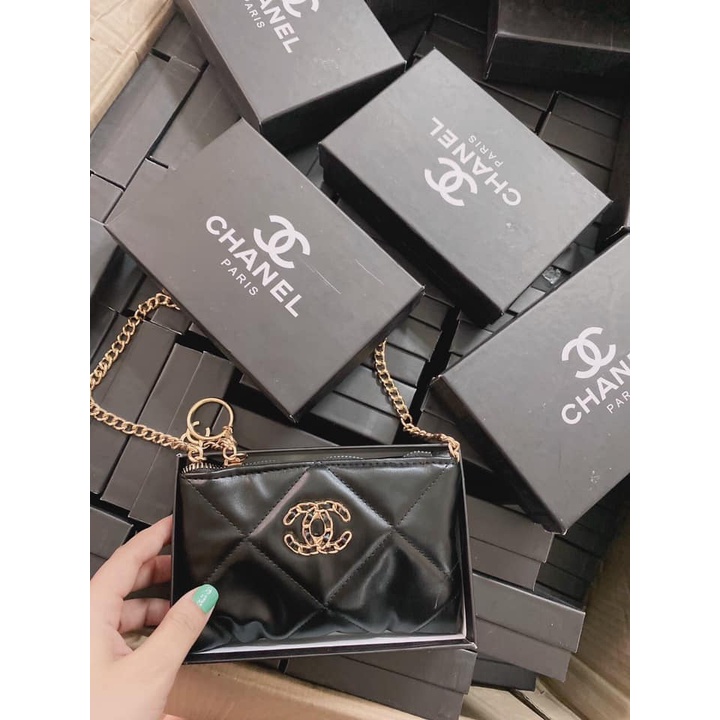 Tui ví CN ô trám da mềm, dây xích thời trang siêu sang