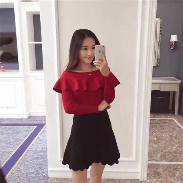 Áo len cổ thuyền cho nữ