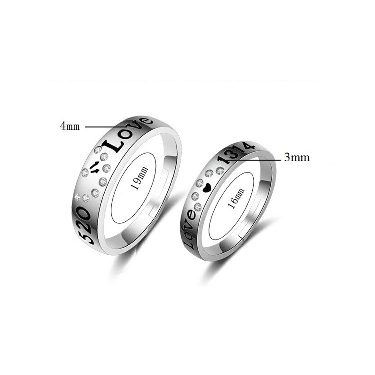 Nhẫn đôi nam nữ cực cute, bạc ý S925 - NC19