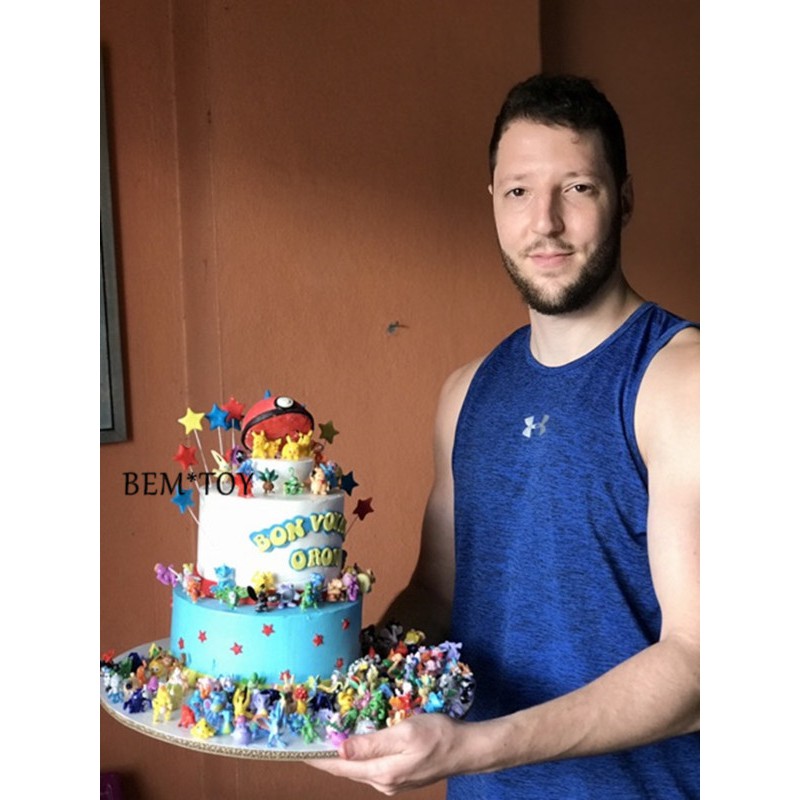 Set 48 / 96 Mô Hình Nhân Vật Trong Phim Pokemon Dễ Thương Dùng Để Trang Trí Bánh Kem