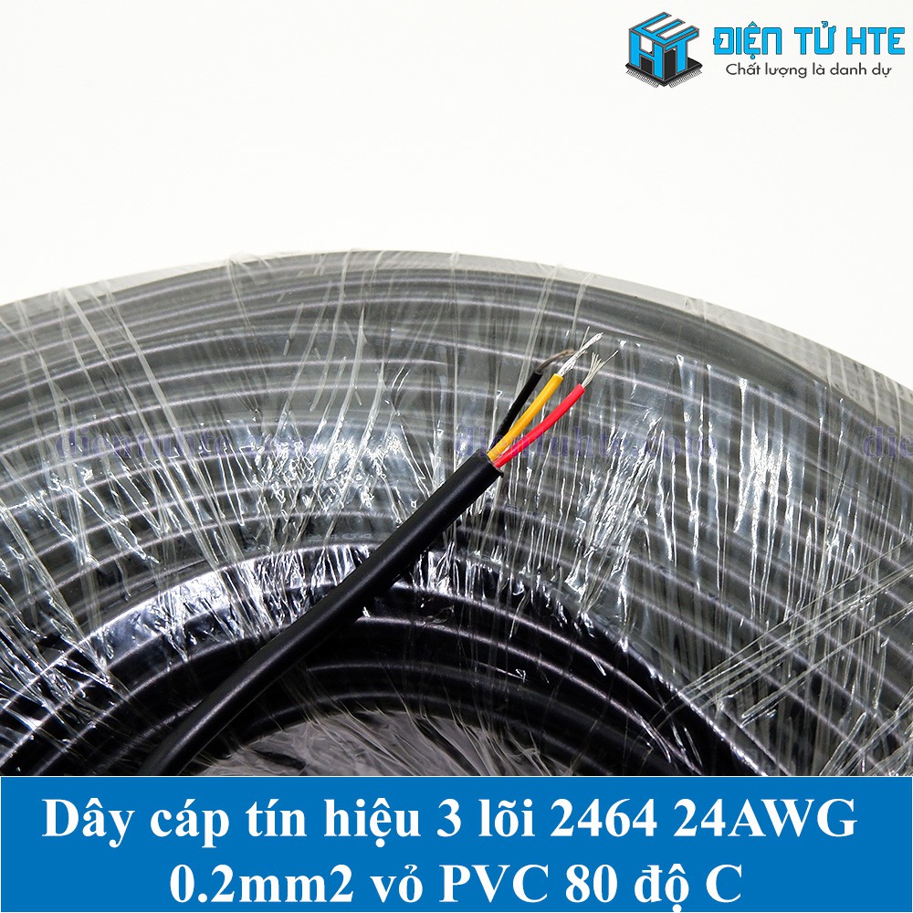 Dây cáp tín hiệu 3 lõi 2464 24AWG 0.2mm2 vỏ PVC 80 độ C (1 mét)