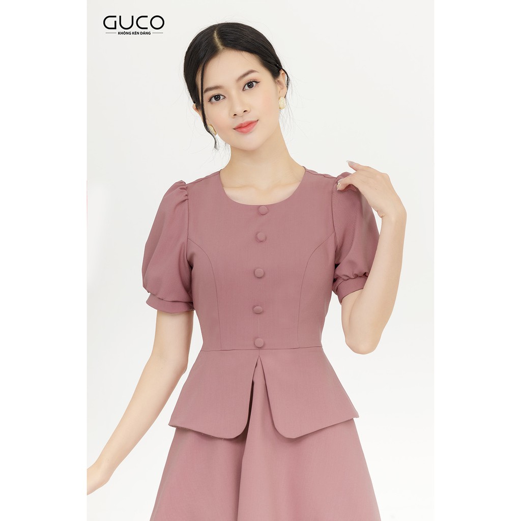 Đầm xòe chân váy kiểu peplum sang trọng GUCO 3030