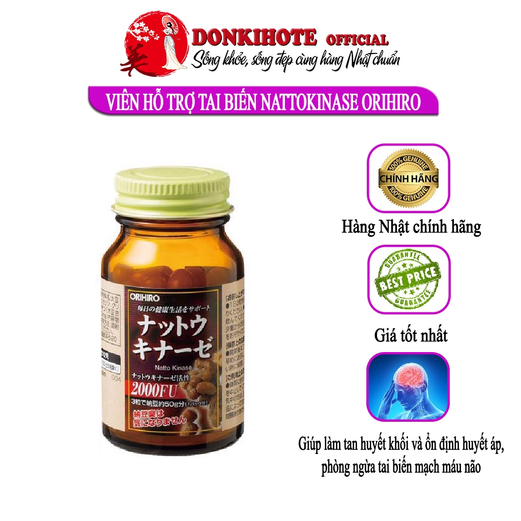 Chống đột quỵ Nhật, Nattokinase Orihiro 60 viên