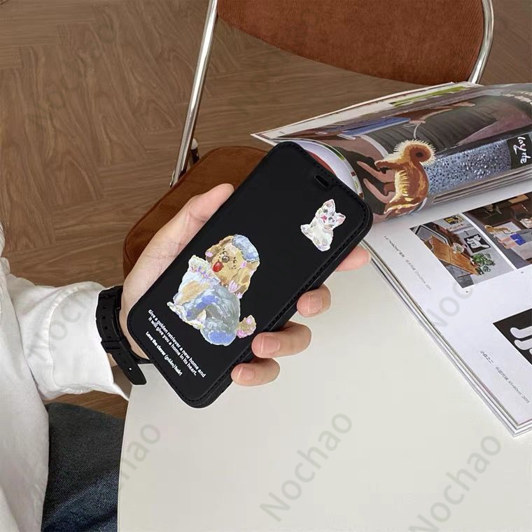 Bao Da Điện Thoại Nắp Lật Chống Sốc Hình Tranh Sơn Dầu Cho iPhone13 12promax XSMax 11 / 13