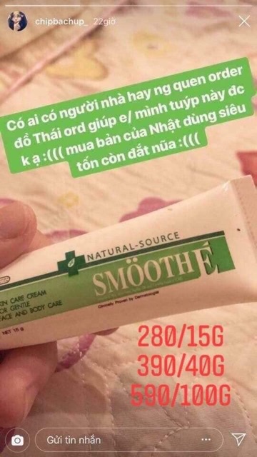 kem bôi thâm mun tặng srm smoothe thái