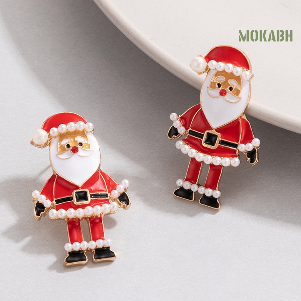 1 Đôi Bông Tai Hình Ông Già Noel Hoạt Hình Đính Đá Lấp Lánh Dành Cho Nữ