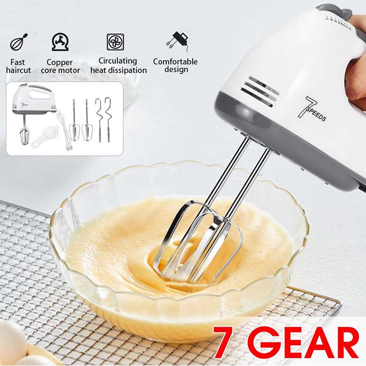 [XẢ KHO] Máy Đánh Trứng Cầm Tay 7 Tốc Độ Công Suất 180W