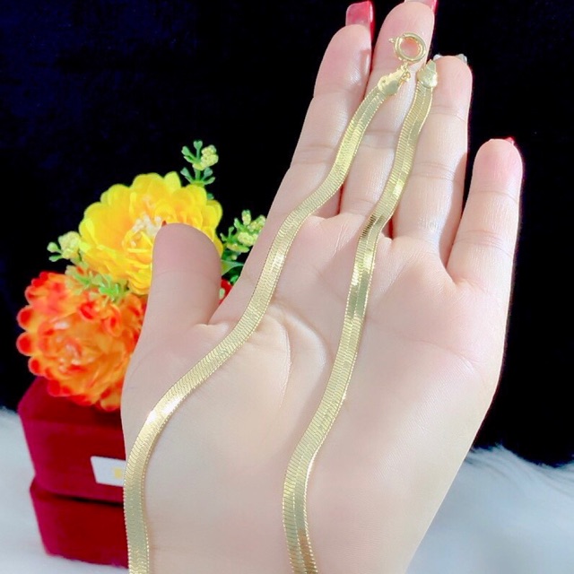 Dây chuyền mì nam lẫn nữ màu vàng 18