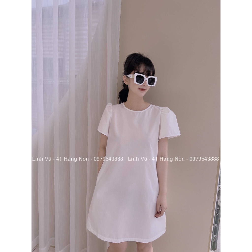 Đầm Suông Nữ Trắng Tay Bồng Điệu Ruffle Sleeves Dress - LL028 | WebRaoVat - webraovat.net.vn