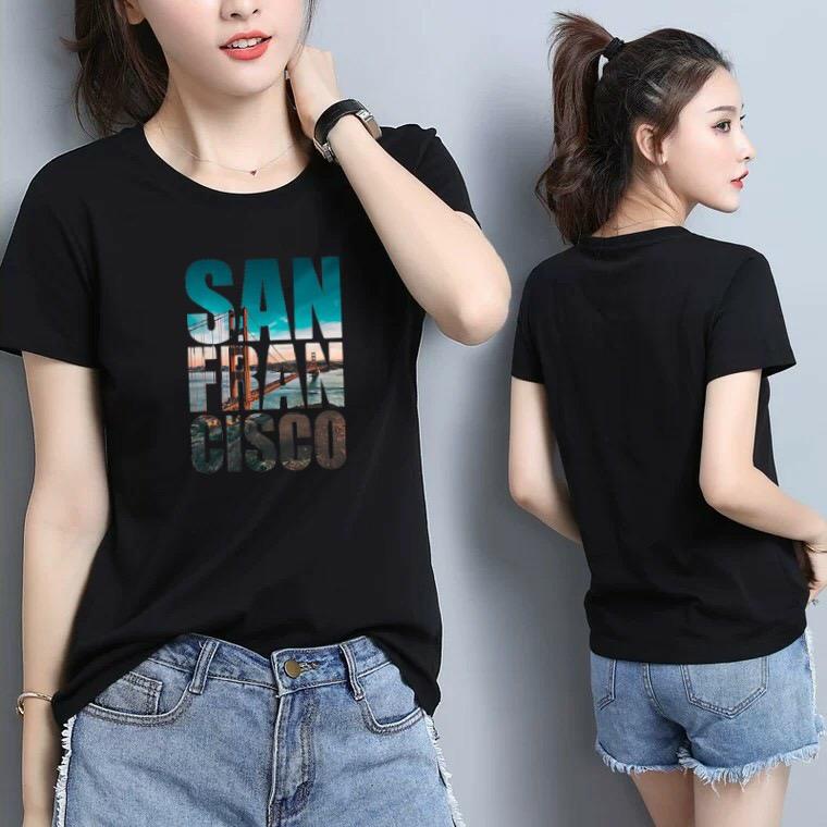 Áo thun nữ MXM in chữ cổ tròn thun cotton 4 chiều form suông vừa từ 40-56kg ( ANU046 )