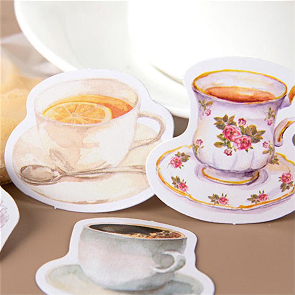 Sticker Dán Trang Trí Sổ Tay Hình Bánh Cà Phê Và Trà Chiều