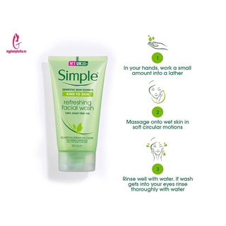 Sửa rửa mặt Simple [Tuýp 150ml]