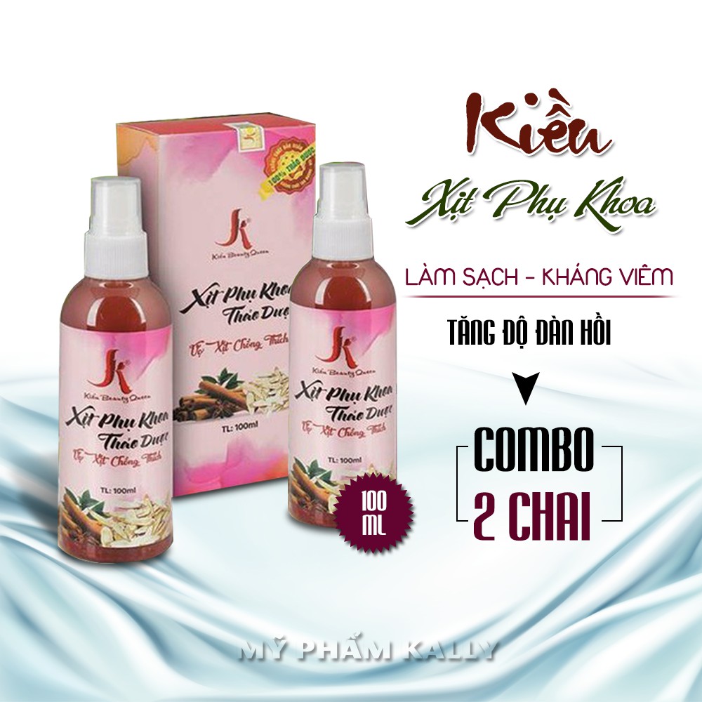 [Vĩnh Biệt Mùi Hôi] Xịt Phụ Khoa Kiều Beauty Queen (100ml)-Chiết Xuất thảo Dược Thiên Nhiên. Xịt Se Khít Làm Hồng Cô Bé.