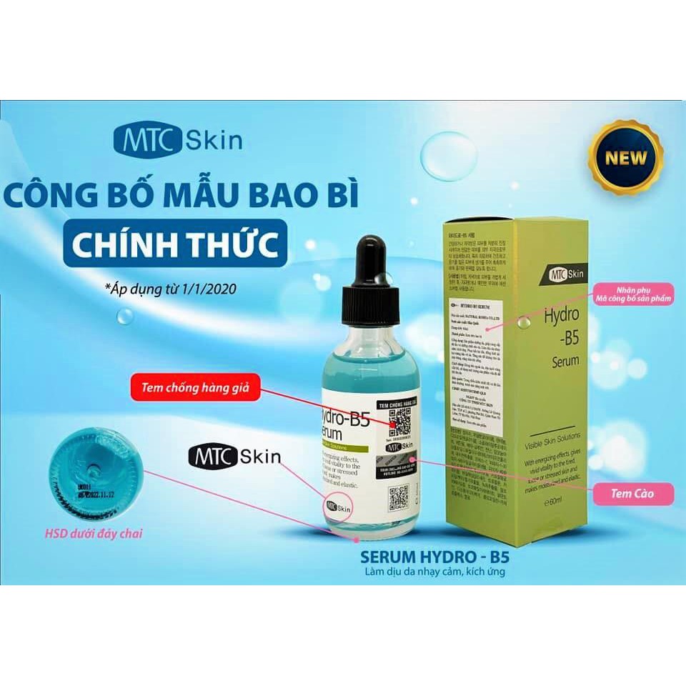 Tinh Chất Dưỡng Ẩm Căng Bóng Serum Hydro B5 MTC 60ml