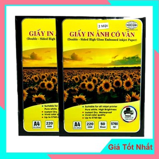 Giấy In Ảnh A4 2 Mặt Có Vân  ĐL 220gsm Mạnh Hưng