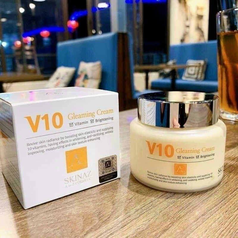 [Mẫu mới 2020] Kem dưỡng trắng da  V10 Gleaming Cream SkinAz Hàn Quốc