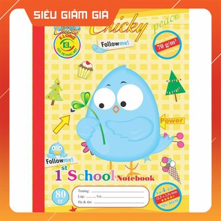 Vở 4 ô ly klong chicky - 80 trang; ms 016m - sỉ ib