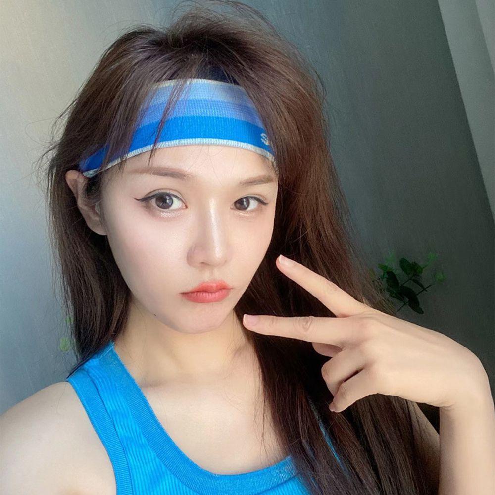 IVORY Băng Đô Cài Tóc Thể Thao Dệt Kim In Chữ Nhỏ Gọn