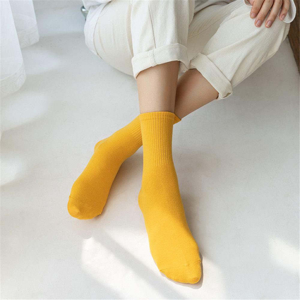 Vớ Cotton Màu Sắc Đơn Giản Thoải Mái Dành Cho Nữ