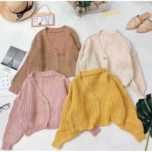 [ẢNH & VIDEO THẬT]_Khoác Len Cardigan Tay cánh dơi Dáng ngắn thu đông 1409