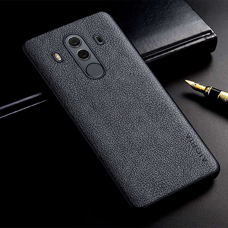 Aio Ốp Điện Thoại Da pu Siêu Nhẹ Màu Trơn Đơn Giản Thời Trang Cho huawei mate 10 pro lite