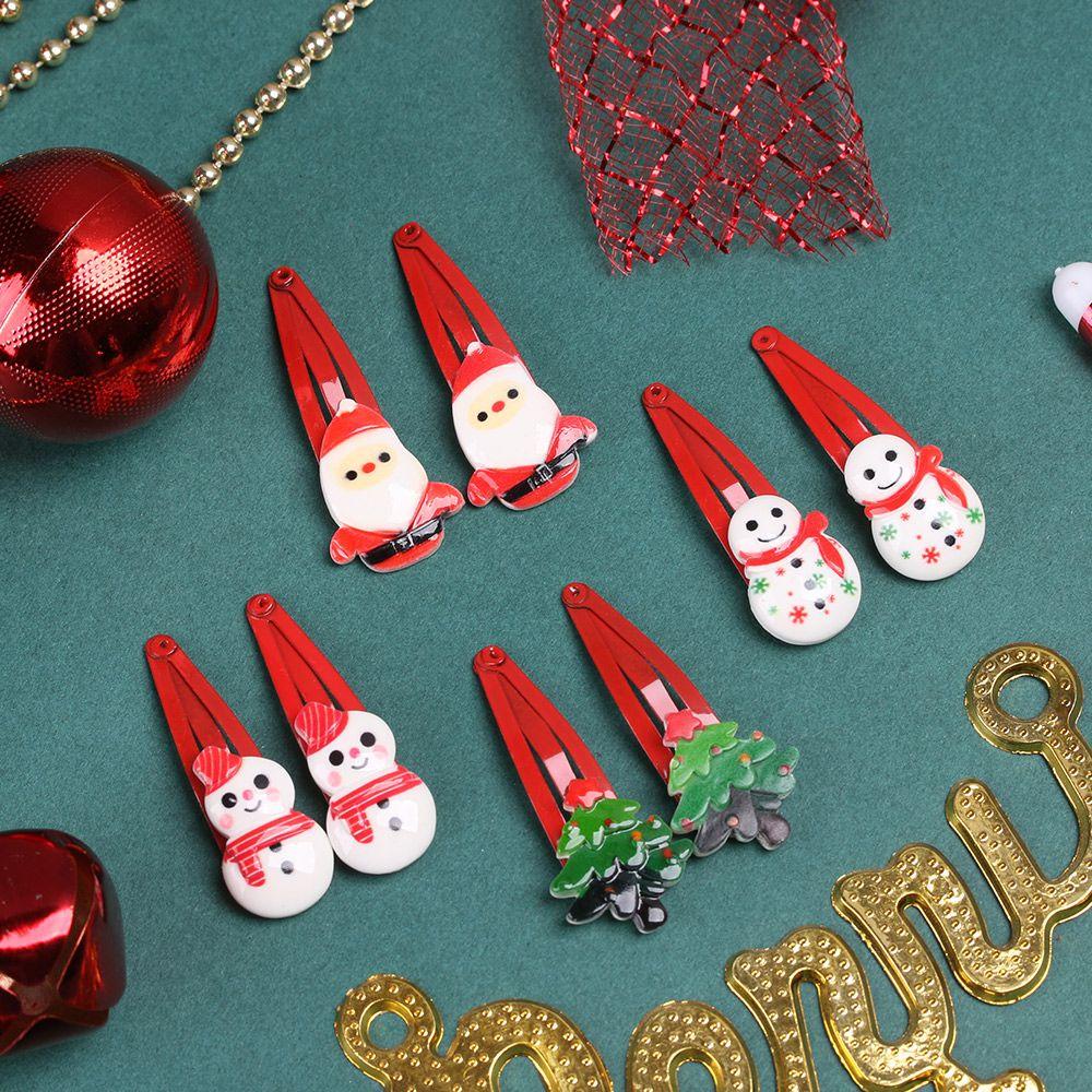 Bộ 1 / 5 / 10 Kẹp Tóc Họa Tiết Ông Già Noel Hoạt Hình Dễ Thương Cho Bé