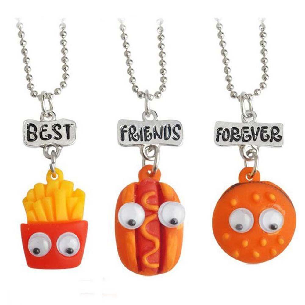 AROMA Vòng Cổ Chuỗi Hạt Kim Loại Mặt Bánh Quy Sữa Hamburger Bánh Hot Dog Quà Tặng Cho Nam