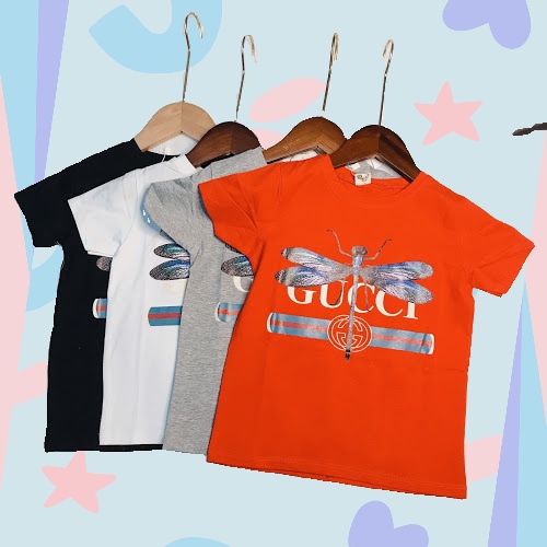 Áo thun cộc tay bé trai , Áo phông trẻ em 1- 6 tuổi họa tiết con chuồn chuồn A01