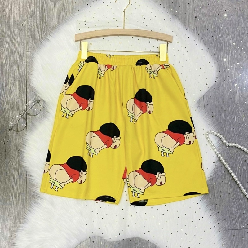 Quần short lửng cartoon mặc ở nhà,đi chơi, Quần đùi form dày dặn hàng loại 1,size 40-75kg ảnh shop chụp-Clothingforgirl