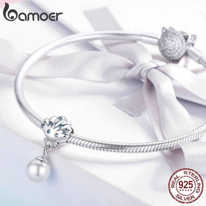 Mặt Dây Chuyền Bamoer Hình Vỏ Sò Đính Đá Xinh Xắn