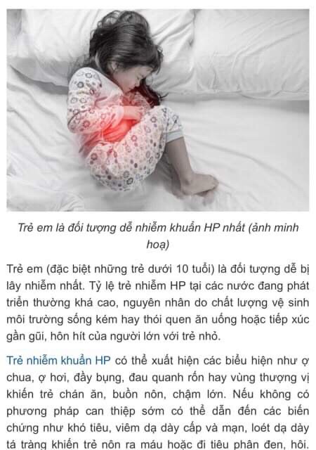 DeHP Kids  (người bị nhiễm vi khuẩn HP đã có hoặc chưa có triệu chứng, người bị đau ,viêm loét dạ dày, hành tá tràng)