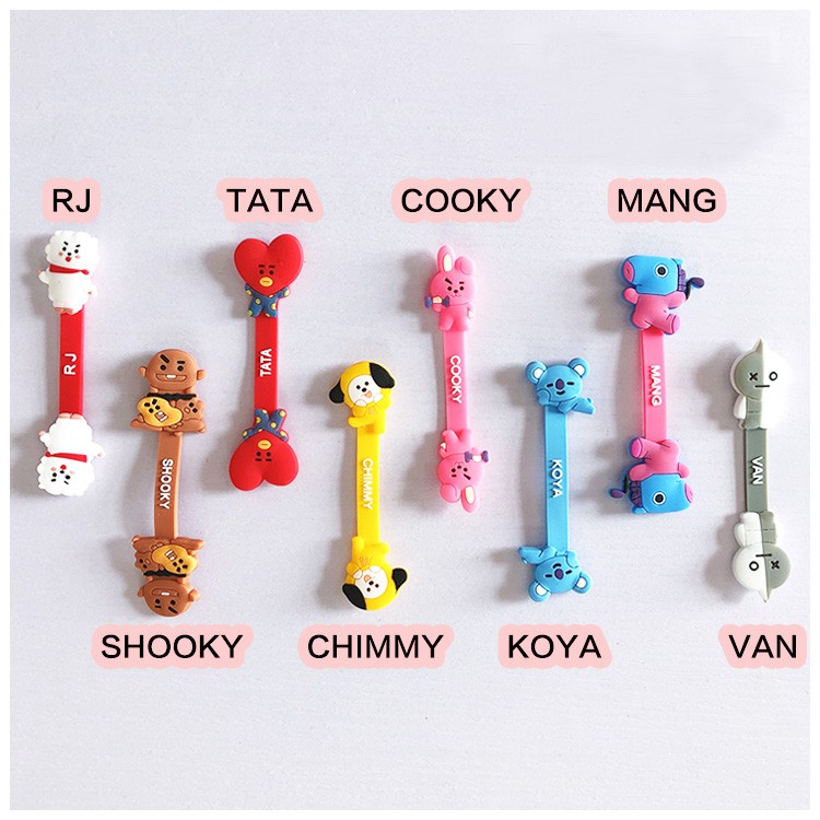 Dụng cụ silicon quấn gọn dây cáp sạc phong cách BT21