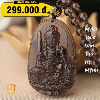 Dây chuyền bản mệnh văn thù bồ tát thạch anh khói