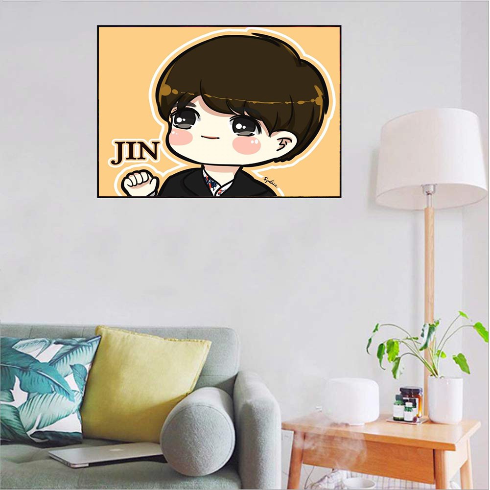 Bộ Tranh Đính Đá 5d Tự Làm Họa Tiết Nhóm Nhạc Bts Kích Thước 40x30cm