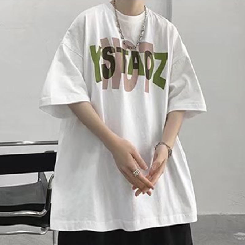 Áo Thun Dáng Rộng In Chữ Phong Cách Hip Hop Đường Phố Nhật Bản Thời Trang Mùa Hè Cho Nam Cỡ M-5XL