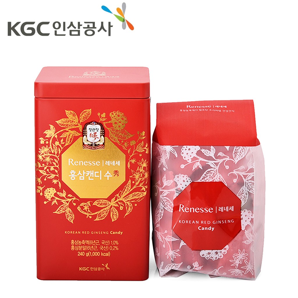 KẸO HỒNG SÂM CÓ ĐƯỜNG KOREAN RED GINSENG CANDY RENESSE KGC 240 GRAM