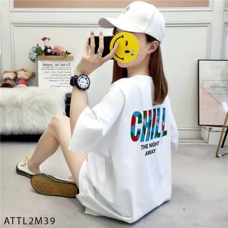 ÁO THUN TAY LỠ IN HAI MẶT HỌA TIẾT CHỮ CHILL CỰC HOT - ATTL2M39