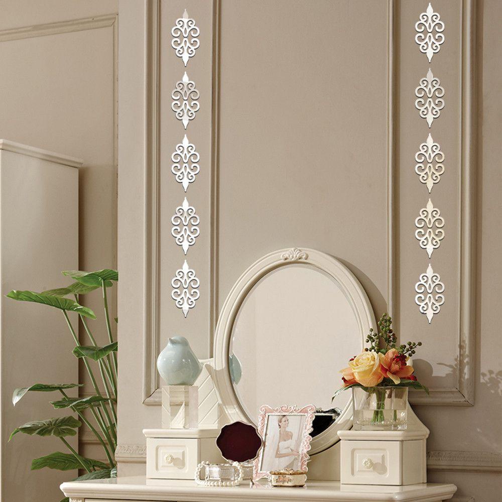 Miếng Dán Tường Tráng Gương Hình Vuông 3D Độc Đáo