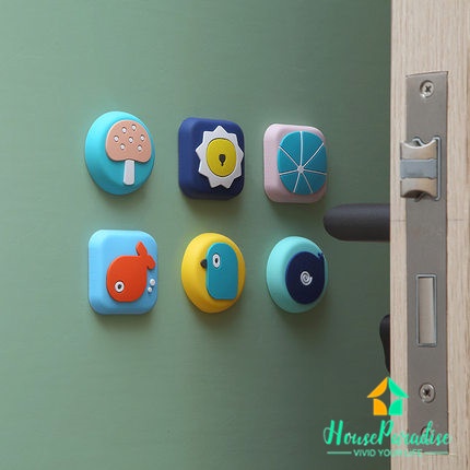 Đệm Silicone Dán Khóa Cửa / Tay Nắm Cửa / Tủ Lạnh Chống Va Chạm Có Giác Hút