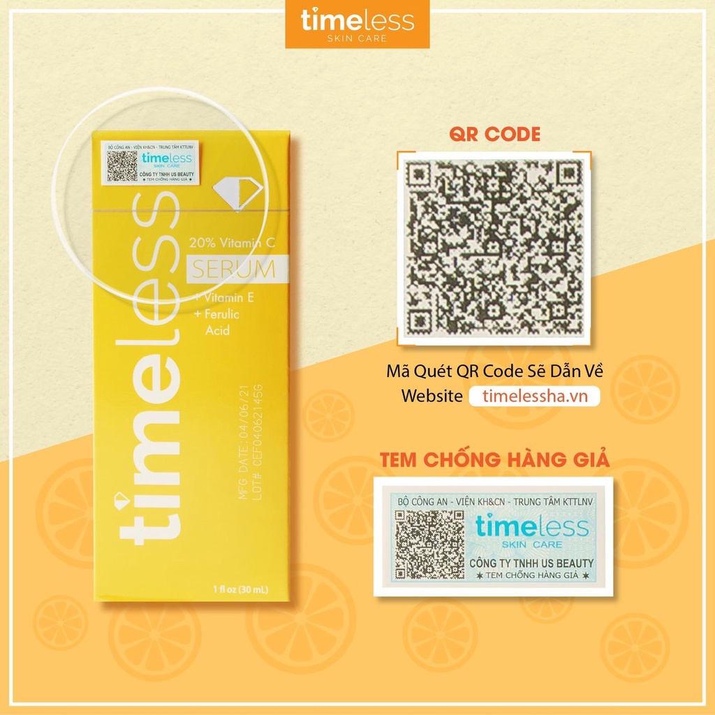 Tinh Chất Dưỡng Sáng Da ‪‬Timeless 20% Vitamin C + Vitamin E + Ferulic Acid Serum (30ml)