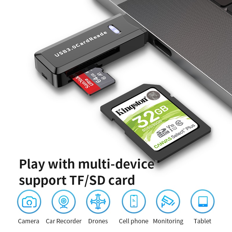 Đầu Đọc Thẻ Nhớ Usb 3.0 Cho Tf Micro Sd Mac Windows Linux Chrome Pc Laptop | BigBuy360 - bigbuy360.vn