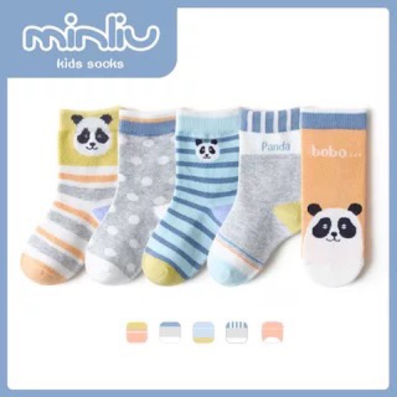 Set 5 đôi tất cao cổ xuất Hàn bé trai 0-12Y