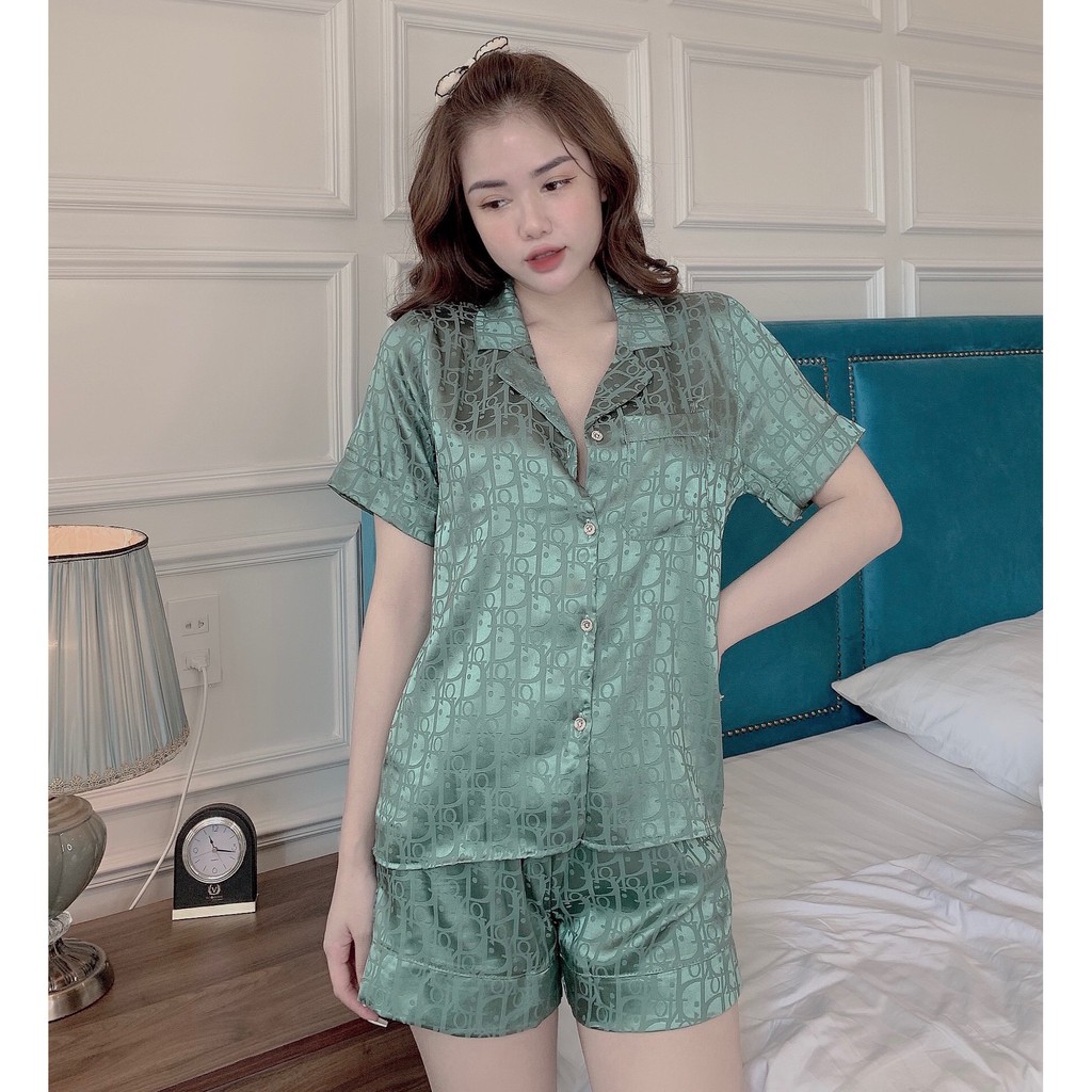 Bộ Ngủ Pijama Lụa 🔥FREESHIP🔥 Đồ Bộ Mặc Ở Nhà Quần Đùi - Áo Cộc Màu Hồng Nhạt - Đỏ - Vàng BN14.1