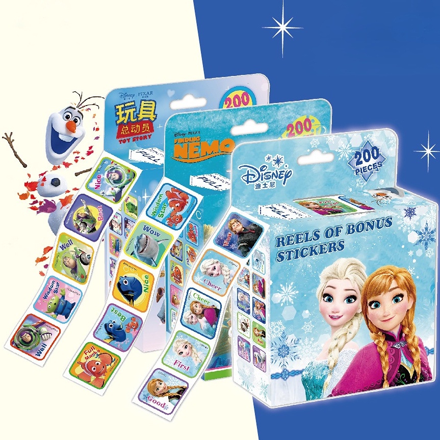 Set 200 Tấm Hình Dán Hoạt Hình Disney Xinh Xắn
