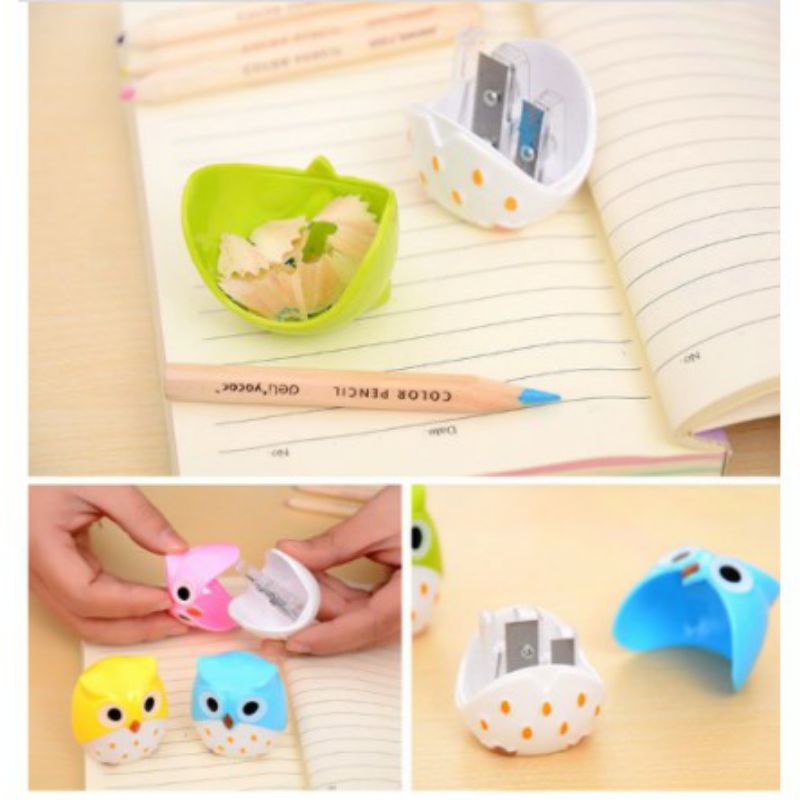 Chuốt bút chì hình thú cú mèo nhỏ xinh, 2 lỗ chuốt