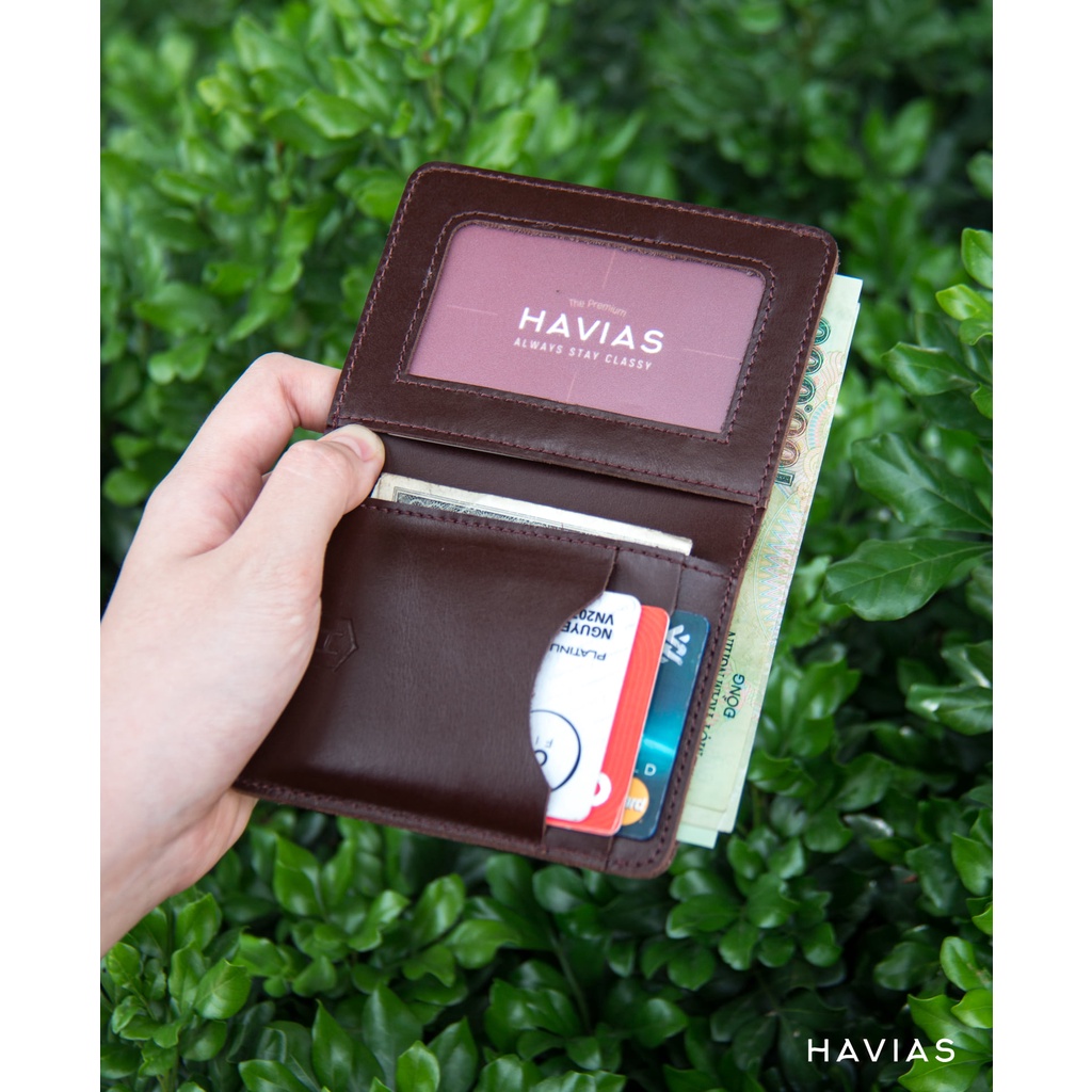 Ví da Mini HAVIAS VAMI Handcrafted Wallet - Đỏ Nâu