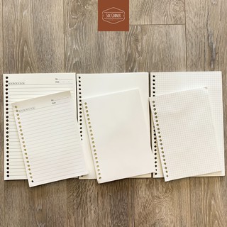 1 xấp giấy refill 40 - 45 tờ A5 (20 lỗ) và B5 (26 lỗ)