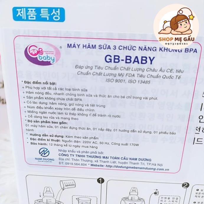 Máy Hâm Sữa 3 Chức Năng Gb Baby Hàn Quốc