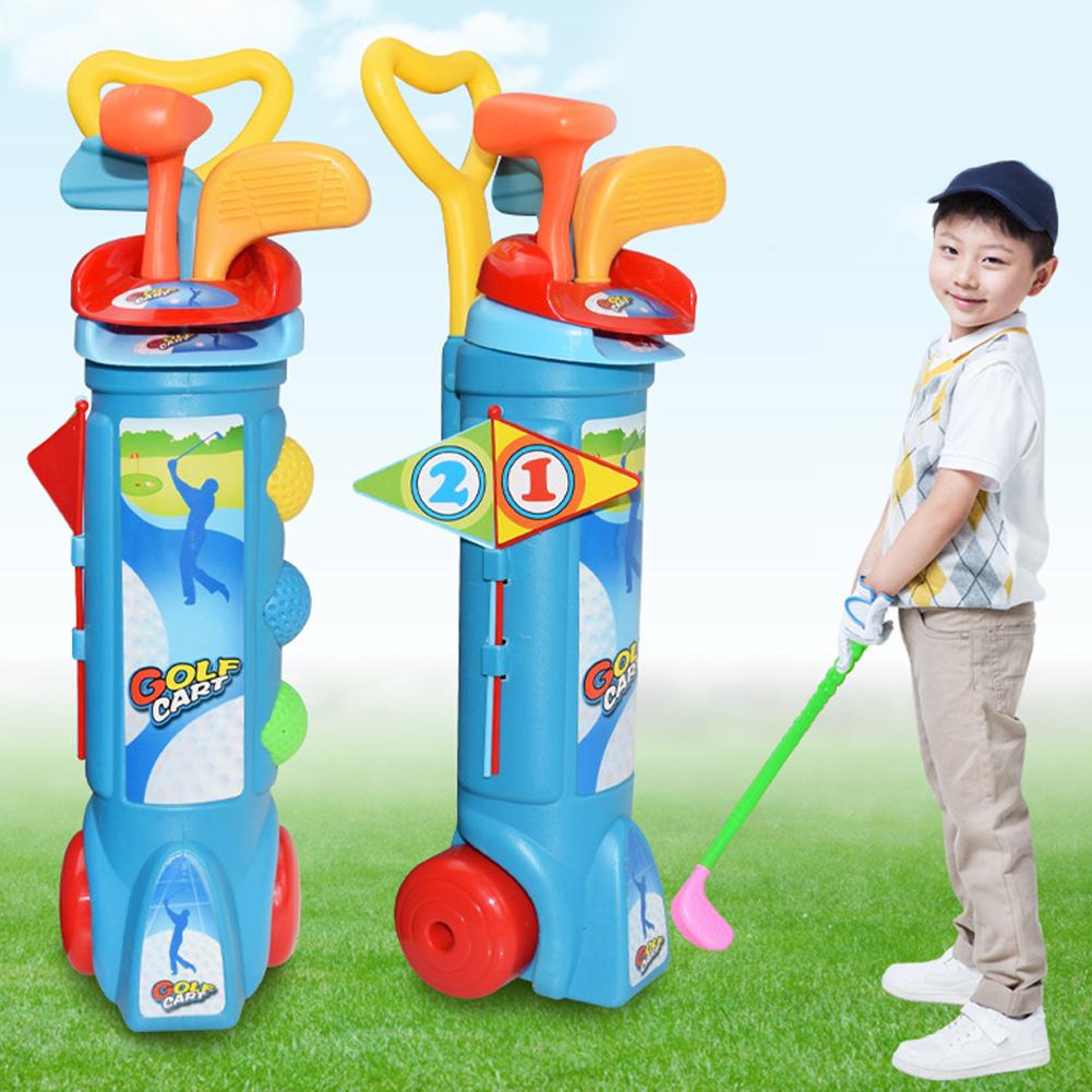 🎉NG Bộ Câu lạc bộ Golf Hoàn chỉnh với Xe Golf 3 Câu lạc bộ Golf và 3 Quả bóng Trò chơi Golf Đồ chơi Thể thao